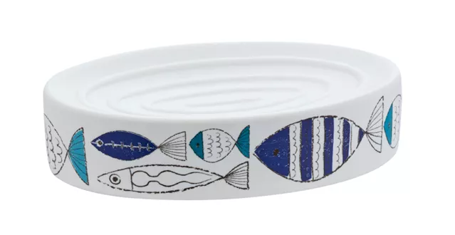 Soap dish Marmara white/blue