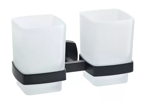 Porte-verre double Quinto noir mat