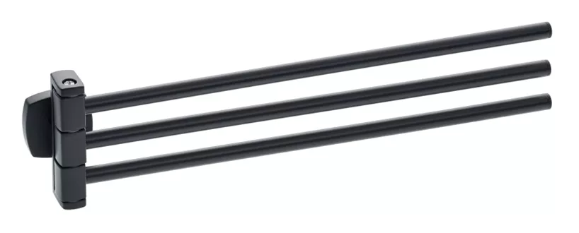Porte-serviette 3 bras Quinto noir mat